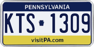 PA license plate KTS1309
