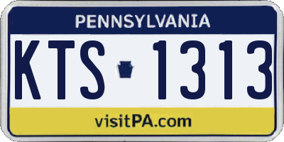 PA license plate KTS1313