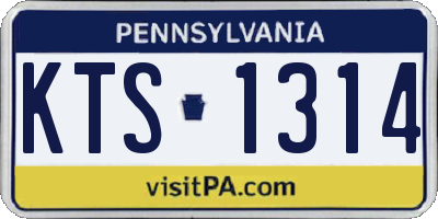 PA license plate KTS1314