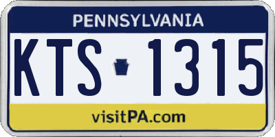 PA license plate KTS1315