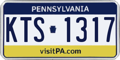 PA license plate KTS1317