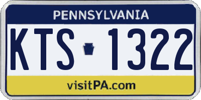 PA license plate KTS1322