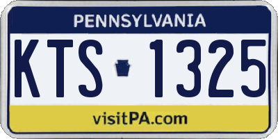 PA license plate KTS1325