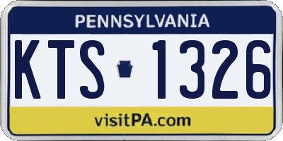 PA license plate KTS1326