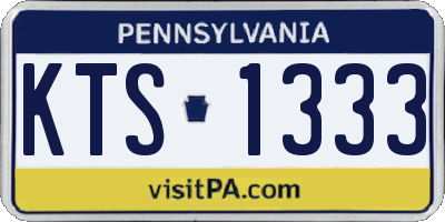 PA license plate KTS1333