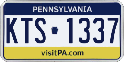 PA license plate KTS1337
