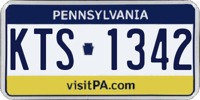 PA license plate KTS1342