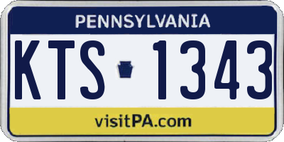 PA license plate KTS1343
