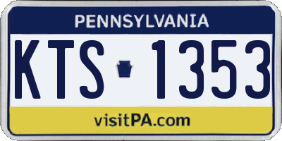 PA license plate KTS1353