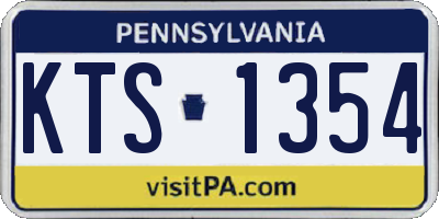 PA license plate KTS1354