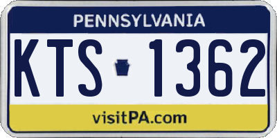PA license plate KTS1362