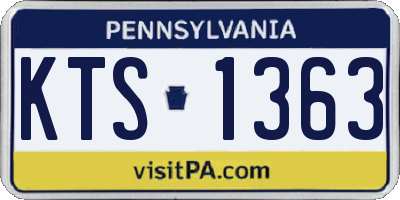 PA license plate KTS1363