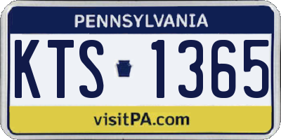 PA license plate KTS1365