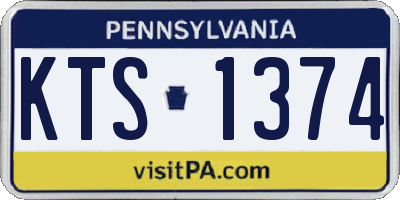 PA license plate KTS1374