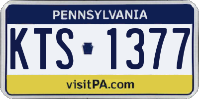 PA license plate KTS1377