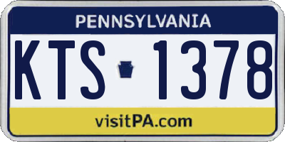 PA license plate KTS1378
