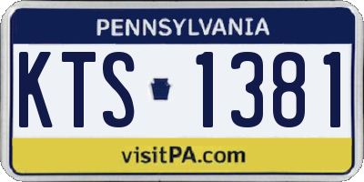 PA license plate KTS1381