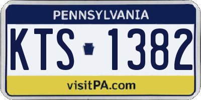 PA license plate KTS1382