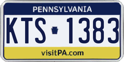 PA license plate KTS1383