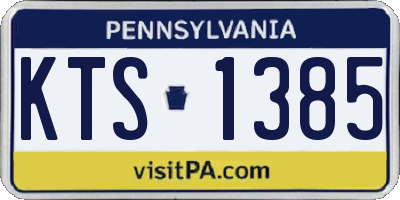 PA license plate KTS1385