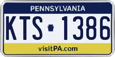 PA license plate KTS1386