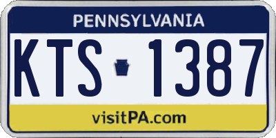 PA license plate KTS1387