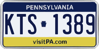 PA license plate KTS1389