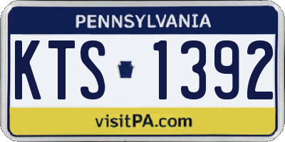 PA license plate KTS1392