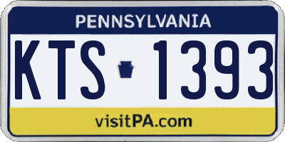 PA license plate KTS1393