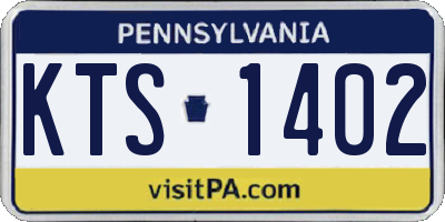 PA license plate KTS1402