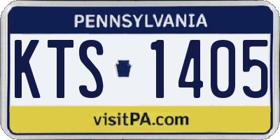 PA license plate KTS1405
