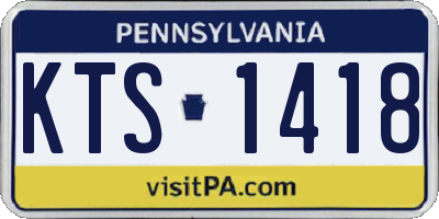 PA license plate KTS1418