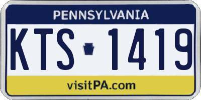PA license plate KTS1419