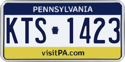 PA license plate KTS1423