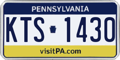 PA license plate KTS1430