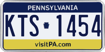 PA license plate KTS1454