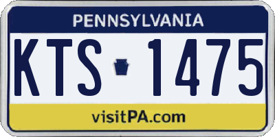 PA license plate KTS1475