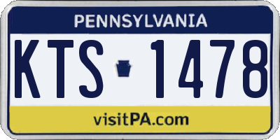 PA license plate KTS1478