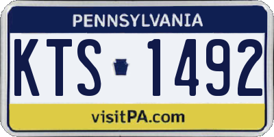 PA license plate KTS1492