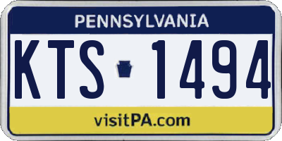 PA license plate KTS1494