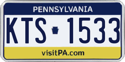 PA license plate KTS1533