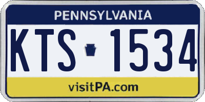 PA license plate KTS1534