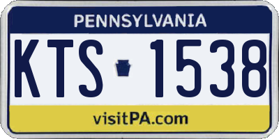 PA license plate KTS1538