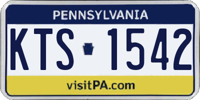 PA license plate KTS1542