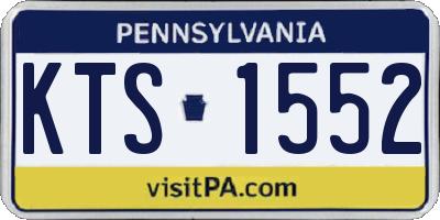 PA license plate KTS1552