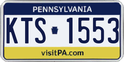 PA license plate KTS1553