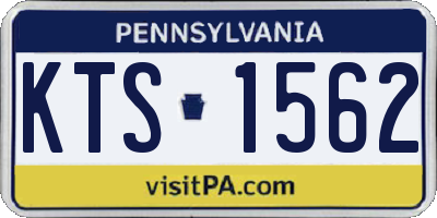 PA license plate KTS1562