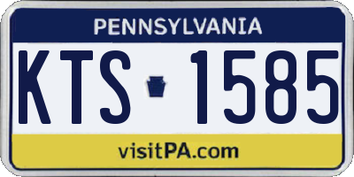 PA license plate KTS1585