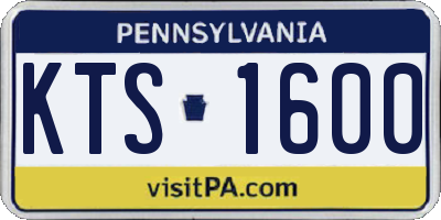 PA license plate KTS1600