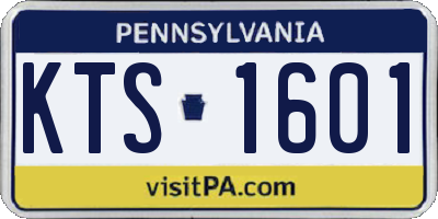 PA license plate KTS1601